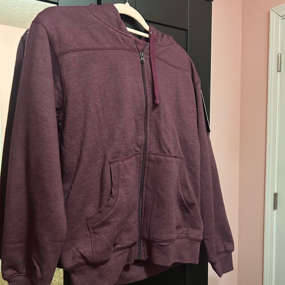 Women's Burgundy Zip-Up Hoodie